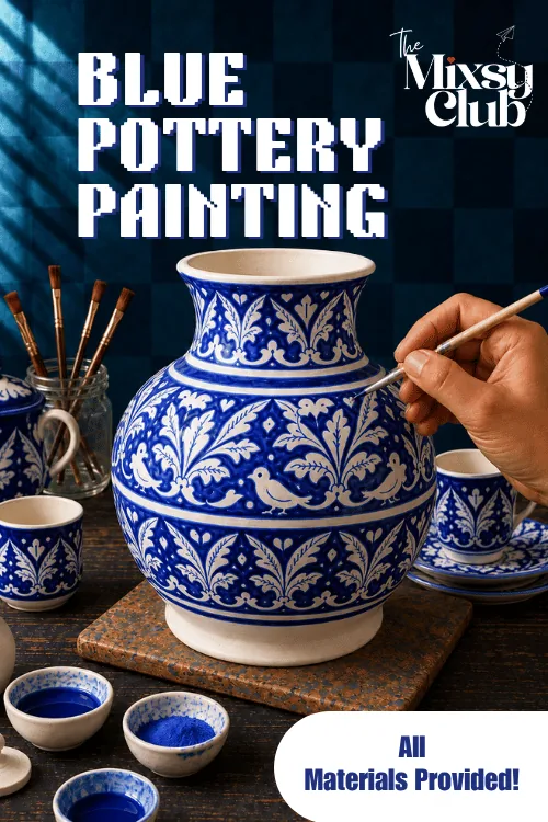 Blue Pottery Painting workshop in Powai, Mumbai