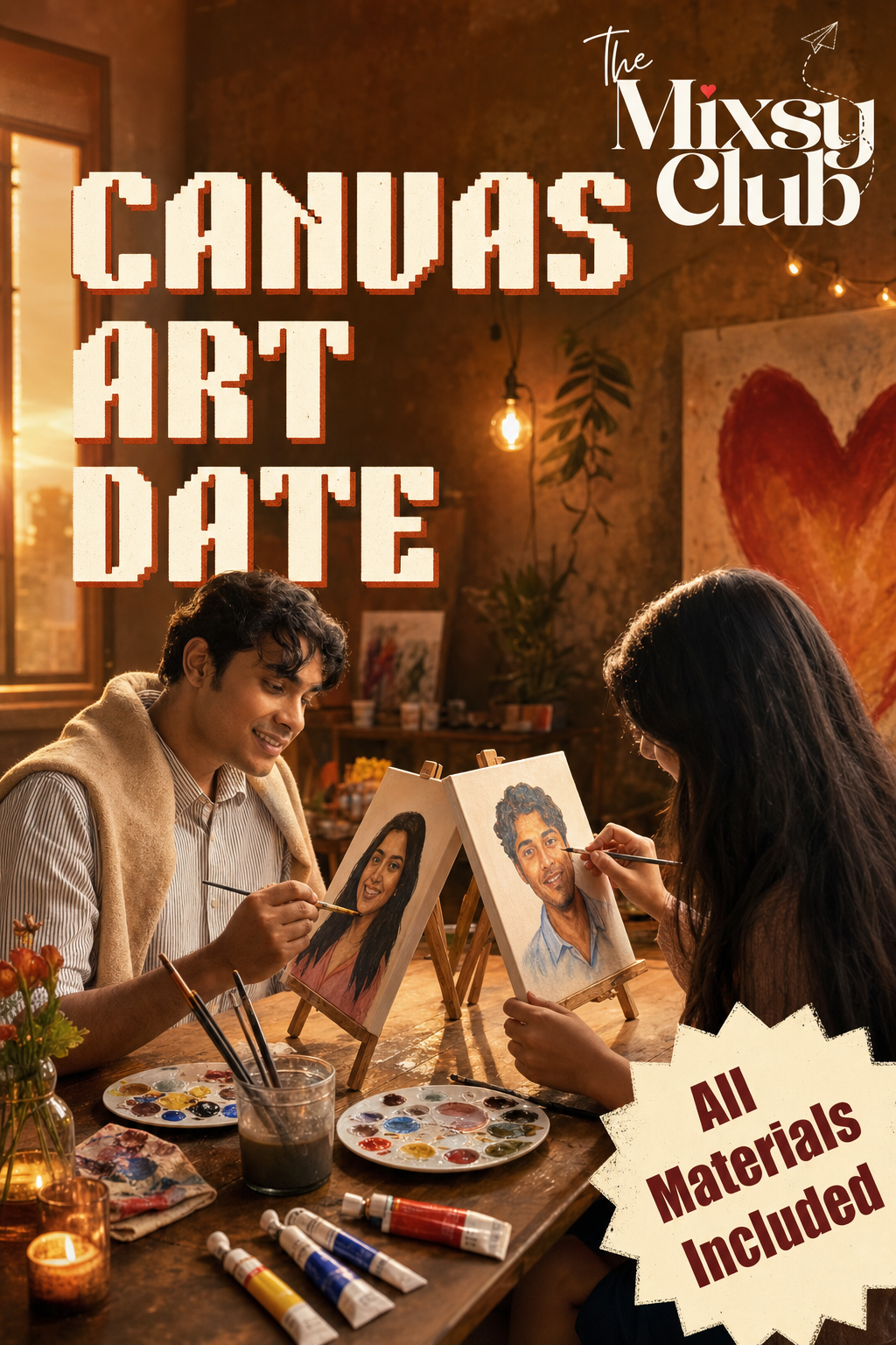 Canvas Art Date workshop in Powai, Mumbai