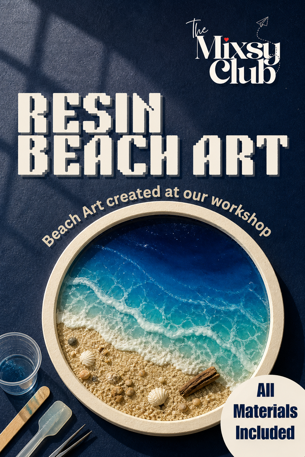 Resin Beach Art workshop in Powai, Mumbai