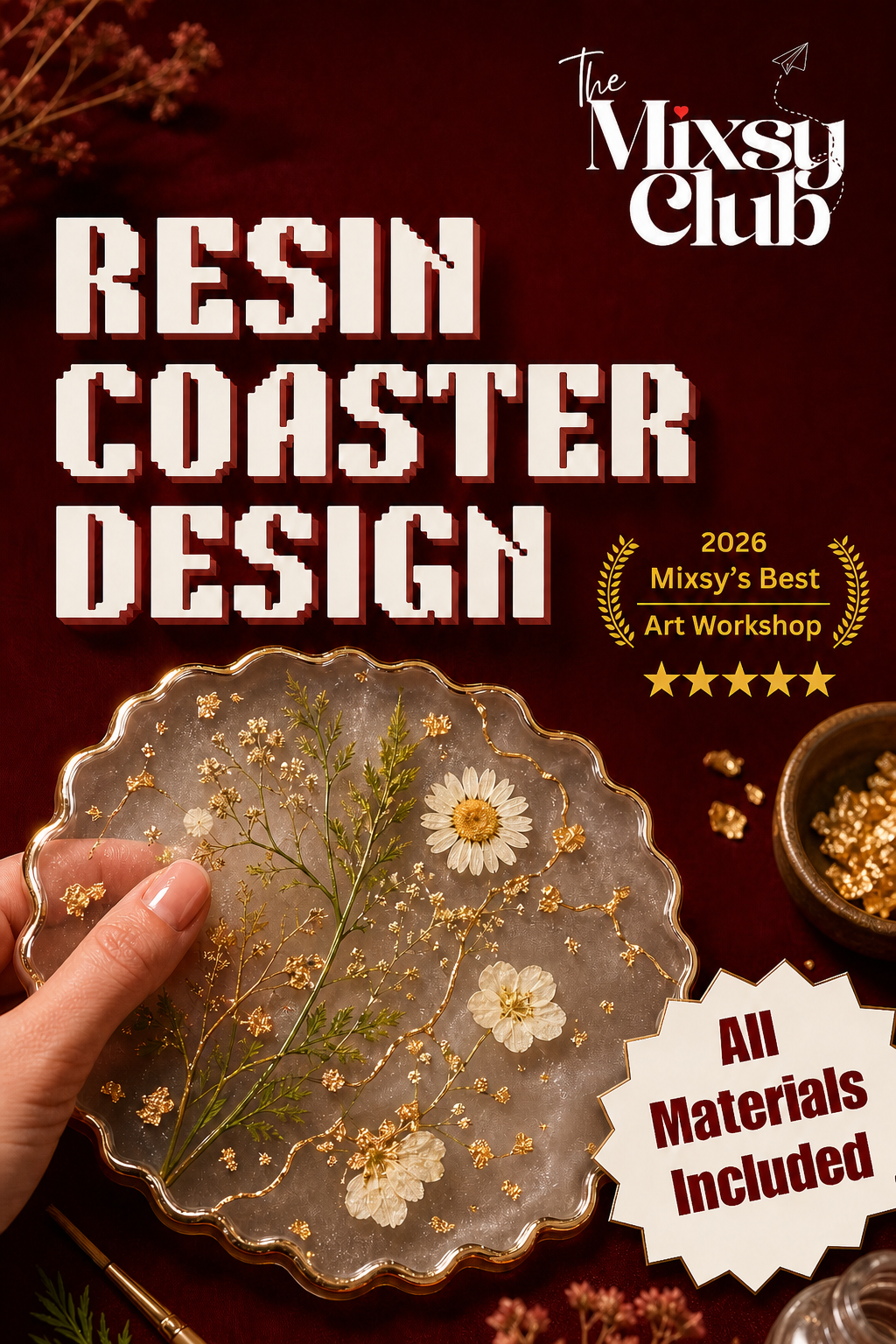 Resin Coaster Design workshop in Powai, Mumbai