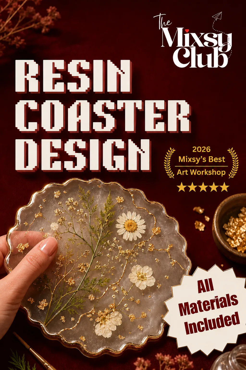 Resin Coaster Design workshop in Powai, Mumbai