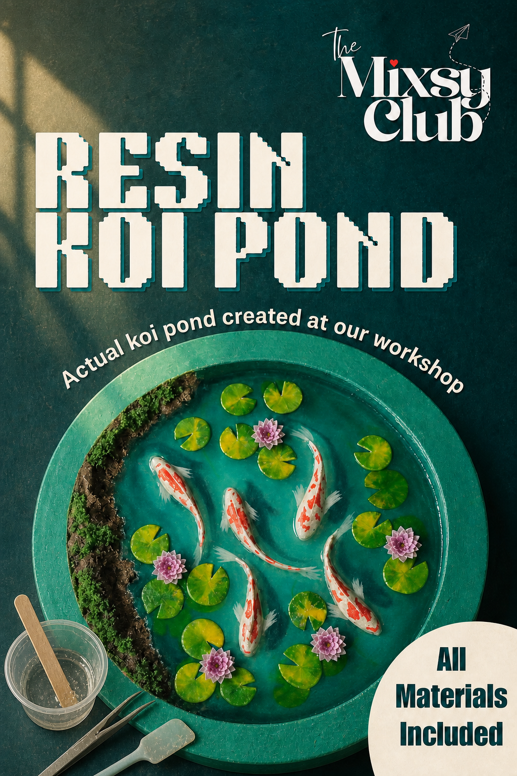 Resin Koi Pond workshop in Powai, Mumbai