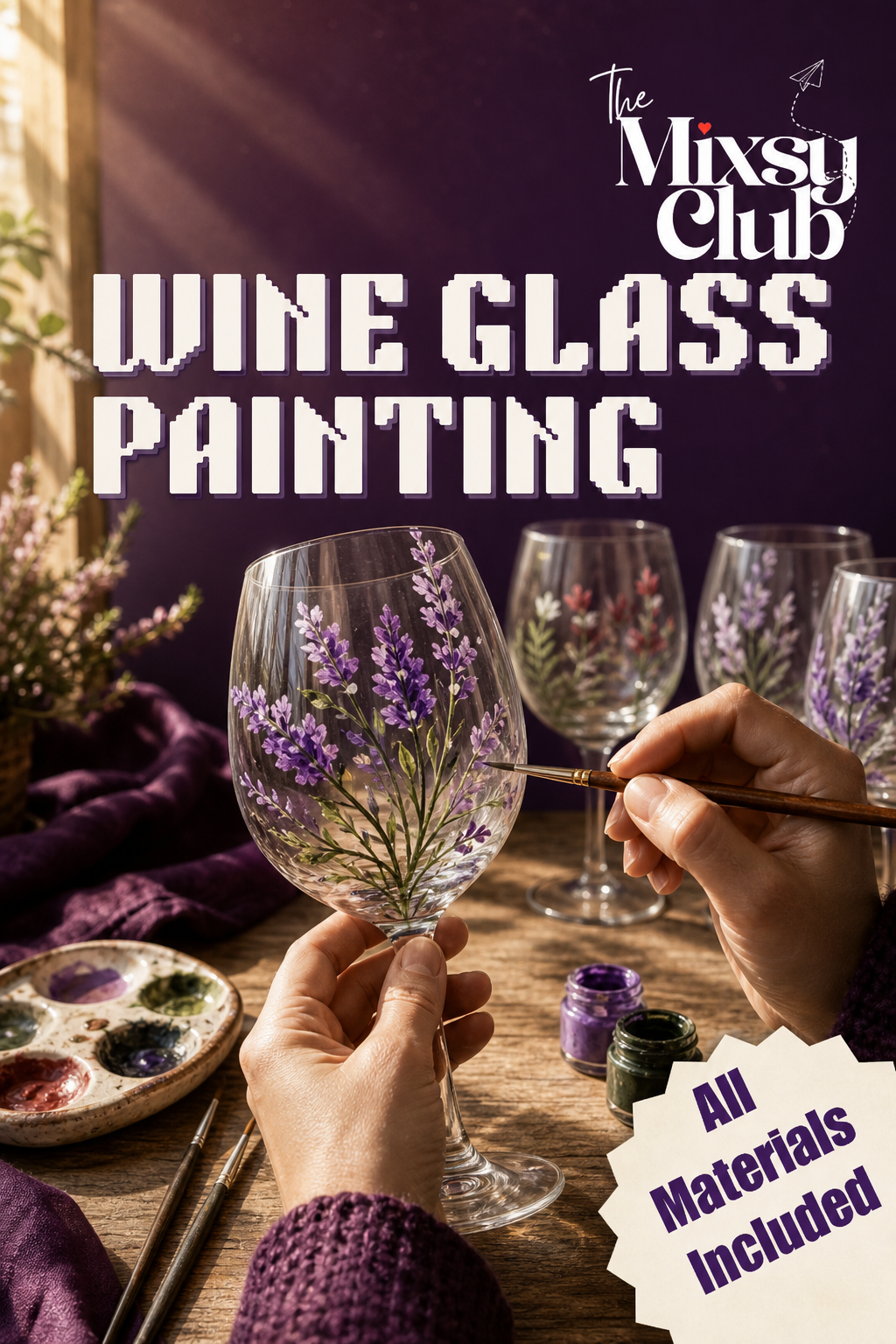 Wine Glass Painting workshop in Powai, Mumbai