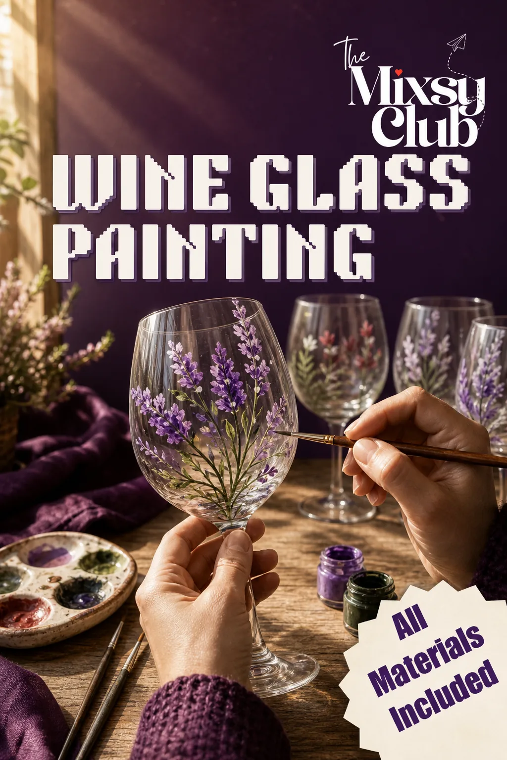 Wine Glass Painting workshop in Powai, Mumbai